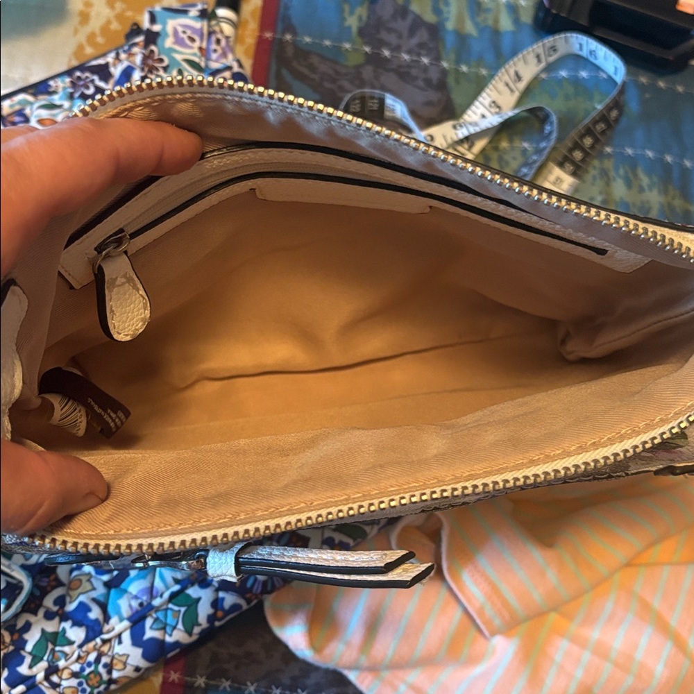 Dana Buchman White and Purple Floral Crossbody Bag - Picture 5 of 5